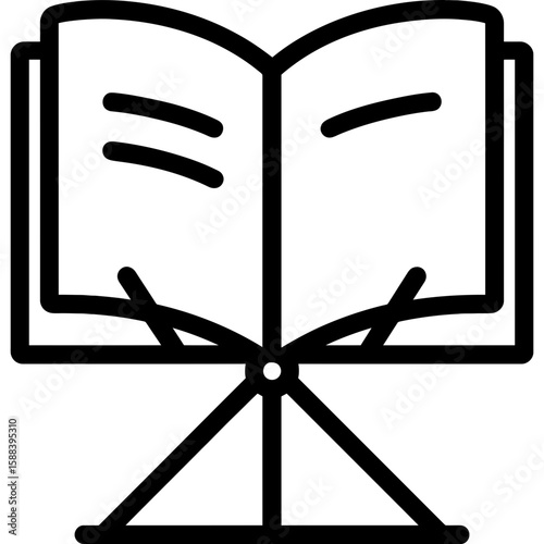 Book stand holder outline icon vector