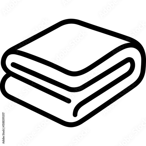 Blanket folded outline icon vector