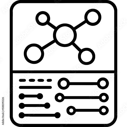 Chemistry molecular model kit outline vector