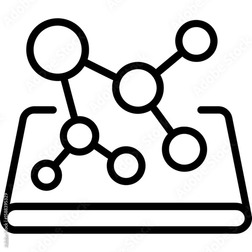 Chemistry molecular model kit outline icon vector