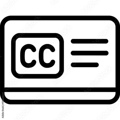 Closed captions accessibility symbol outline icon vector