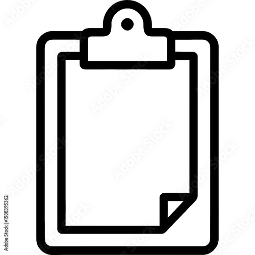 Clipboard document outline icon vector