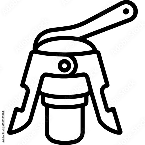 Champagne stopper with lever outline vector
