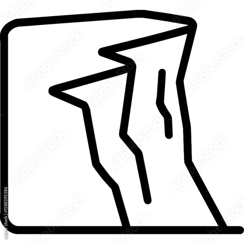 Cliff outline icon vector