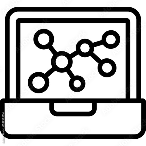 Chemistry molecular model kit outline icon vector
