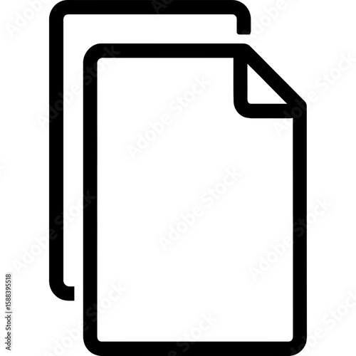 Overlapping documents copy action outline icon vector