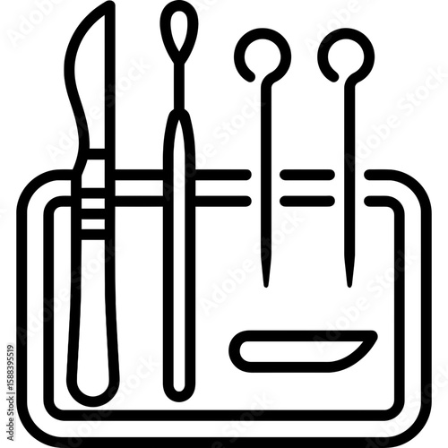 Dissection kit outline vector