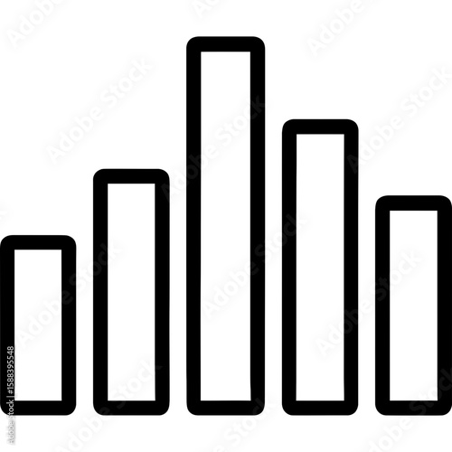 Equalizer bars audio control outline icon vector