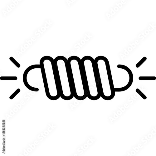 Elastic force spring action outline icon vector
