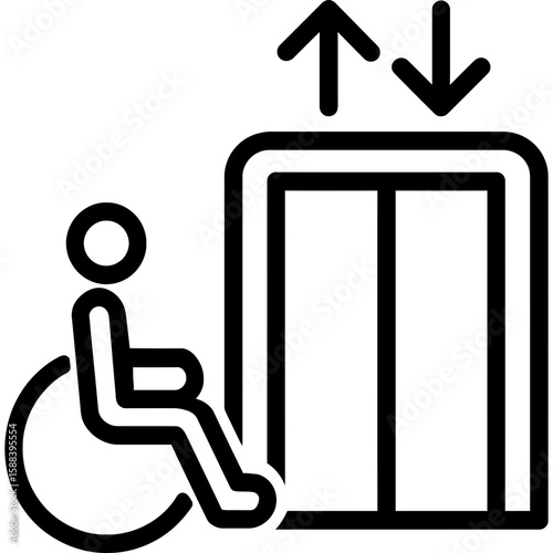 Elevator access outline vector