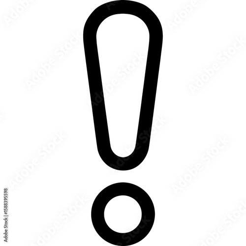 Exclamation mark outline icon vector