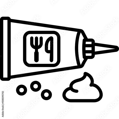 Food safe adhesive outline icon vector