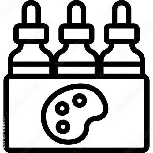 Food coloring kit outline icon vector