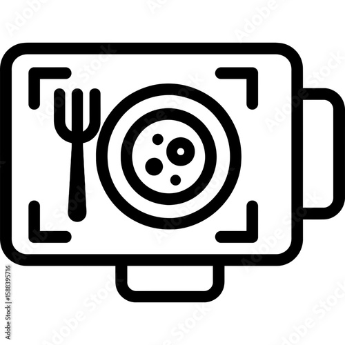 Food photography angle finder outline icon vector