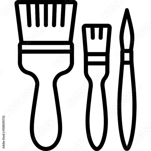Food styling brushes outline icon vector