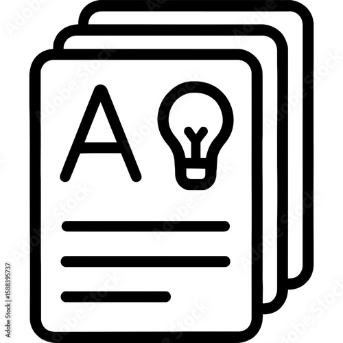 Flash cards outline icon vector