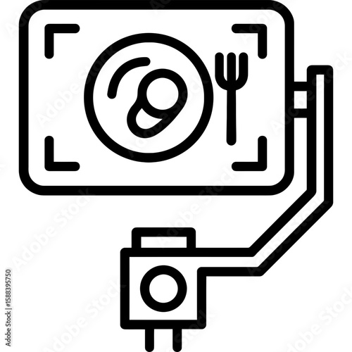 Food photography angle finder outline icon vector