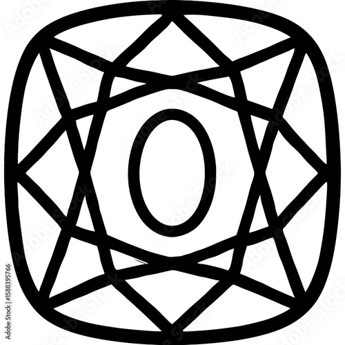 Peridot gem outline vector