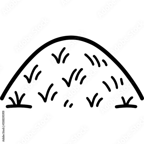 Hill outline icon vector