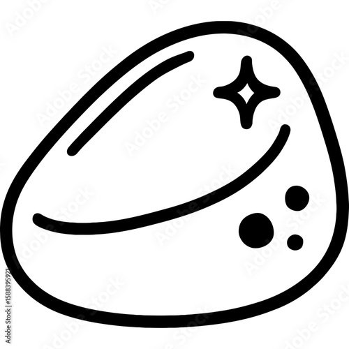 Hematite stone metallic luster outline icon vector