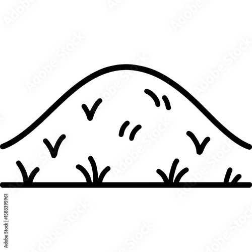 Hill outline icon vector