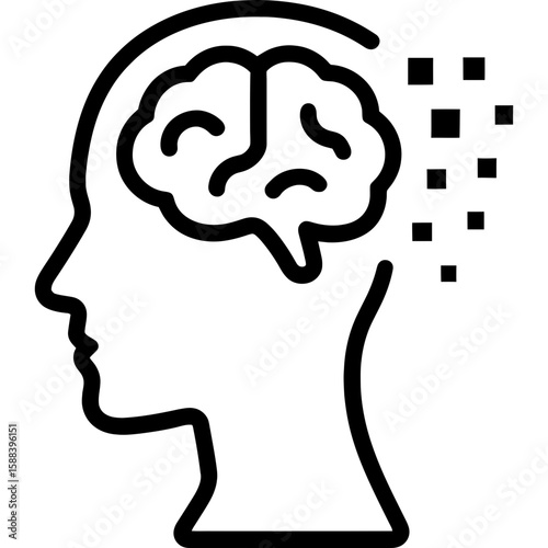 Memory decay outline icon vector