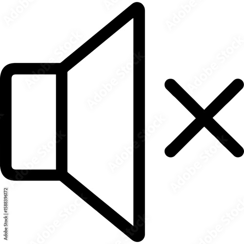 Mute speaker outline icon vector