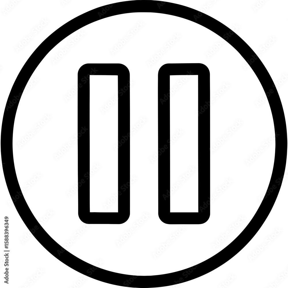 Pause button outline icon vector Pause button outline icon vector