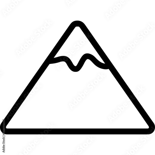 Mountain outline icon vector