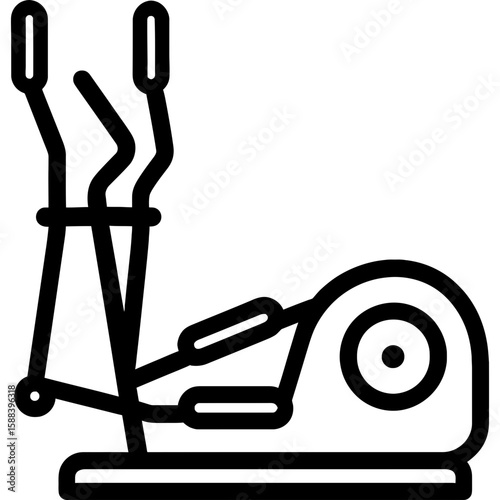 Outdoor elliptical trainer outline icon vector