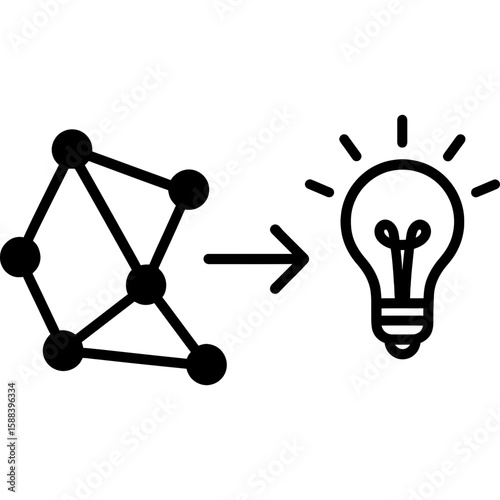 Pattern recognition connecting dots outline icon vector