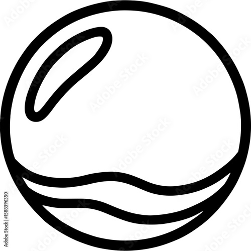 Round lustrous pearl outline icon vector