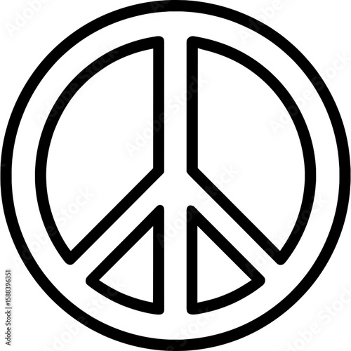 Peace symbol outline icon vector