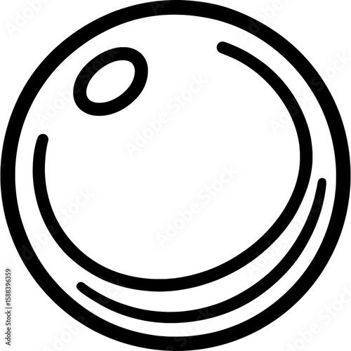 Round lustrous pearl outline icon vector