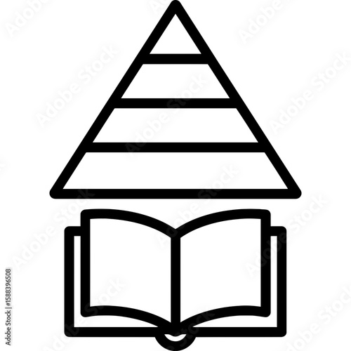 Reading comprehension pyramid outline icon vector