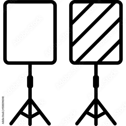 Reflector cards set outline icon vector