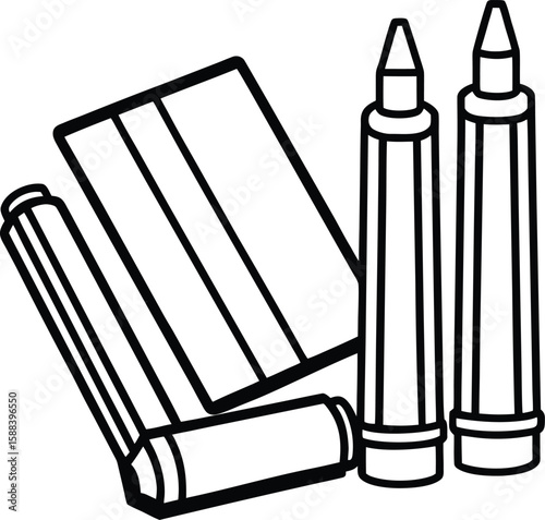 Vector Line Art of Subject Dividers in Binder