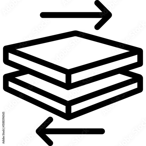 Shear force outline icon vector