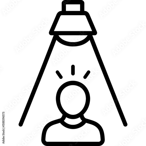 Spotlight focus narrowing attention outline icon vector