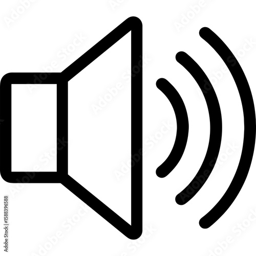 Unmuted sound symbol outline icon vector