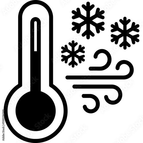 Cool temperature outline icon vector