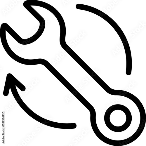 Torque force outline icon vector