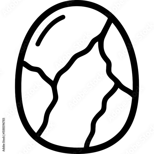 Turquoise stone cabochon outline icon vector