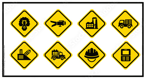 Depicts the industrial landscape of the oil and gas sector with a stark silhouette representing the energy industry and its infrastructure.