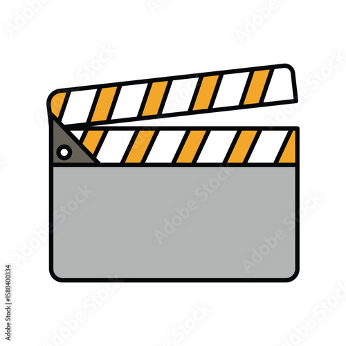 clapperboard lineal color line icon with white background vector stock illustration