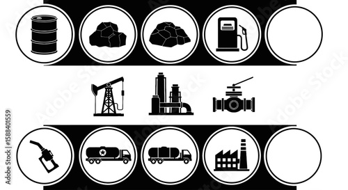 Explore the stark beauty of the oil and gas industry with this dramatic silhouette, symbolizing energy production and its impact on the modern world.