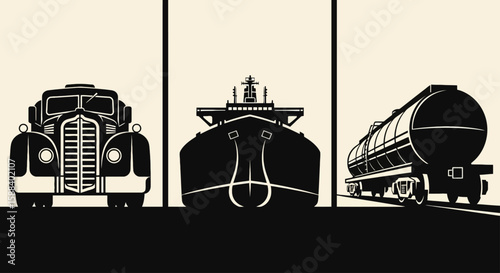 Explore a striking silhouette showcasing the dynamic energy sector, representing the oil and gas industry with its infrastructure and industrial power.