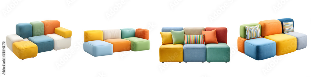 Fototapeta premium Modular Sofa Collection: Colorful and Modern Seating Options