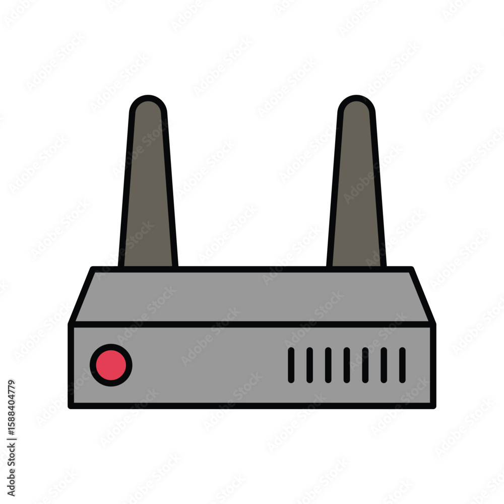 Obraz premium modem lineal color line icon with white background vector stock illustration