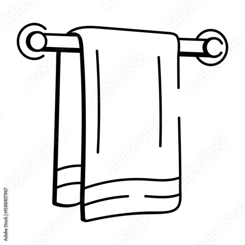 A sketchy style icon representing hanging towel

